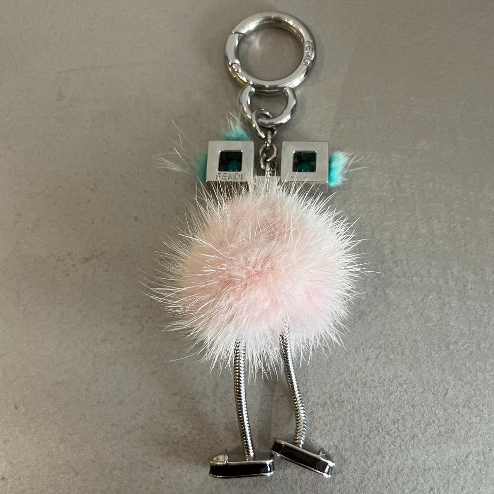 Fendi Pink Mink Hypnoteyes Chick Pom Pom Bag Charm